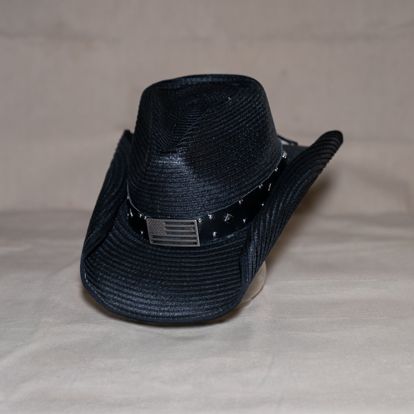 Black Straw American Flag Buckle