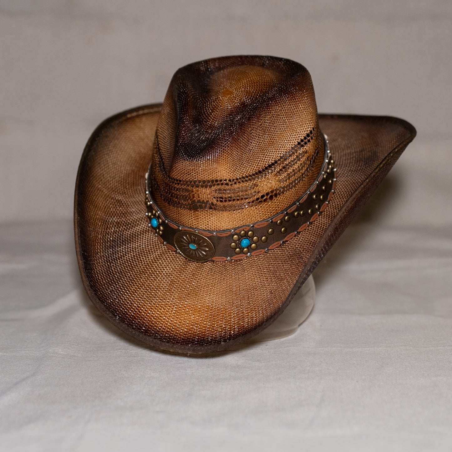 Brown Straw Leather Band